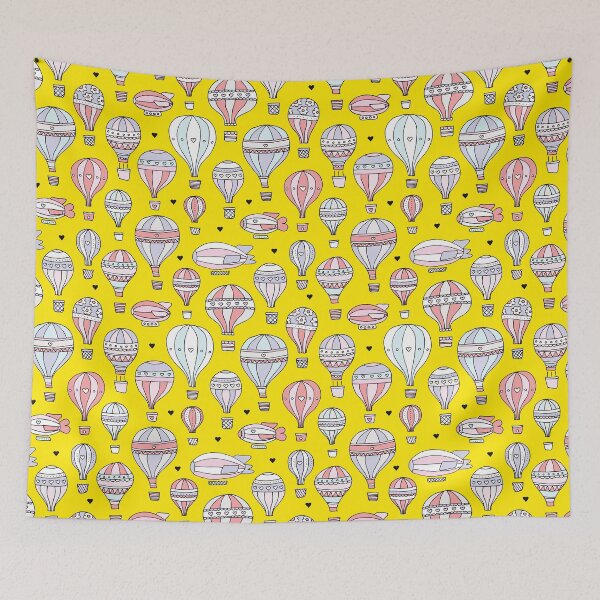 Item preview, Hot Air Balloons & Zeppelin - Yellow designed and sold by Rainbows Galore.