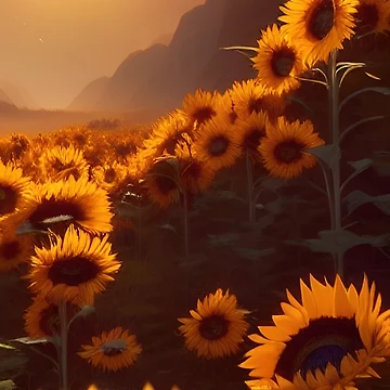 Artwork thumbnail, Sunflowers All Around by RockingPandS