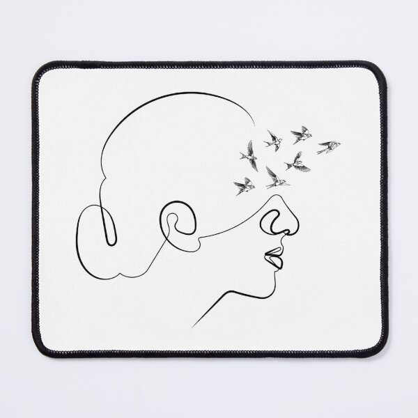 Item preview, Thoughts Will Find a Way | One Line Drawing | One Line Art | Minimal | Minimalist designed and sold by One-Line-Artist.