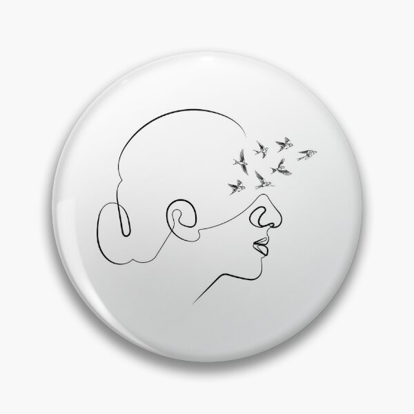 Item preview, Thoughts Will Find a Way | One Line Drawing | One Line Art | Minimal | Minimalist designed and sold by One-Line-Artist.