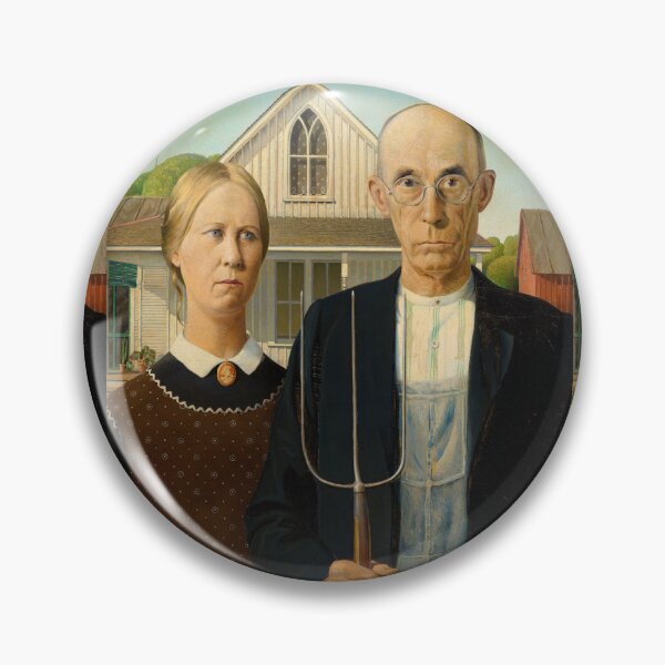 Item preview, American Gothic Painting by Grant Wood (1930) designed and sold by Enlighted.