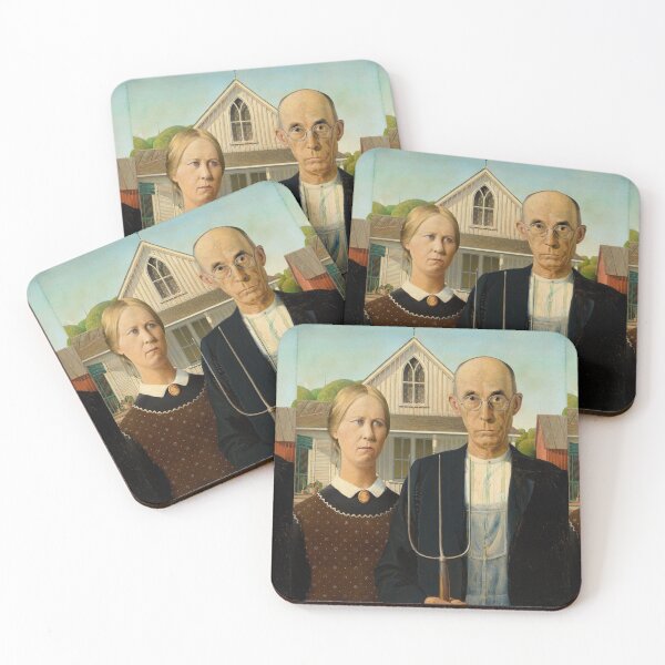 Item preview, American Gothic Painting by Grant Wood (1930) designed and sold by Enlighted.