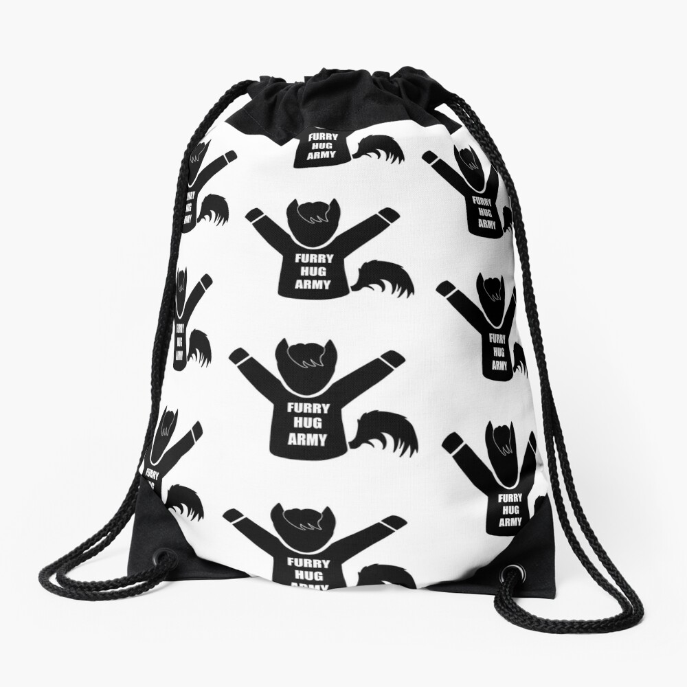 Furry Hug Army Horsepony Drawstring Bag By Jack The Lion Redbubble