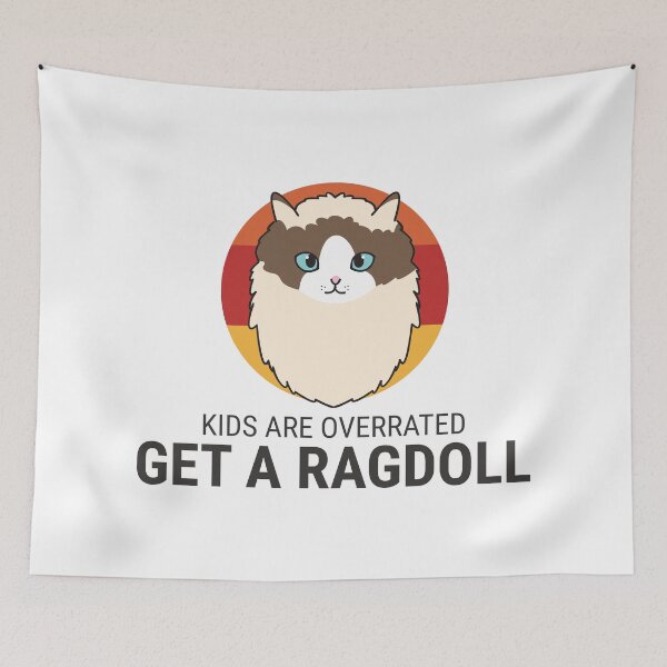 Item preview, Kids are Overrated Get a Ragdoll Retro Sunset Design Ver 2 designed and sold by thecatcouch.