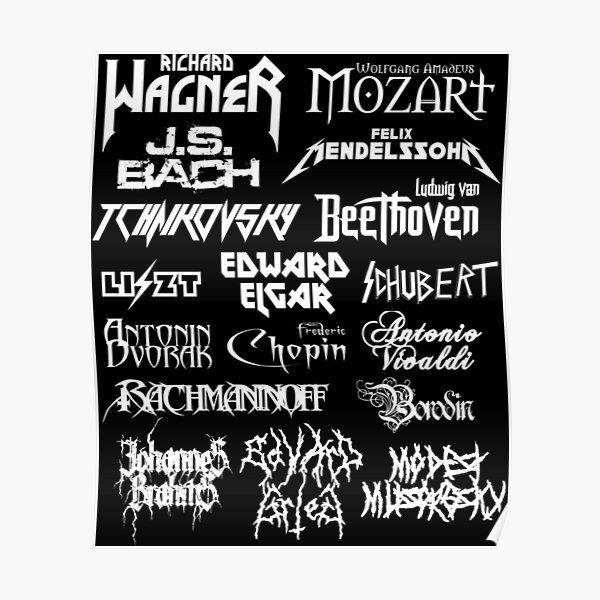Klassische Komponisten im Heavy-Metal-Stil Poster