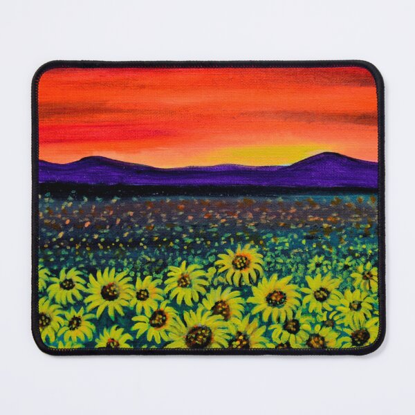 Item preview, Sunflower fields at sunset landscape designed and sold by artbymanjiri.