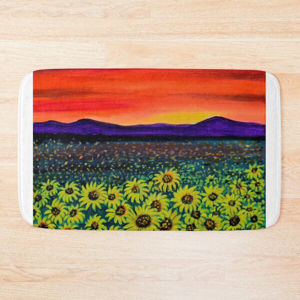 Item preview, Sunflower fields at sunset landscape designed and sold by artbymanjiri.