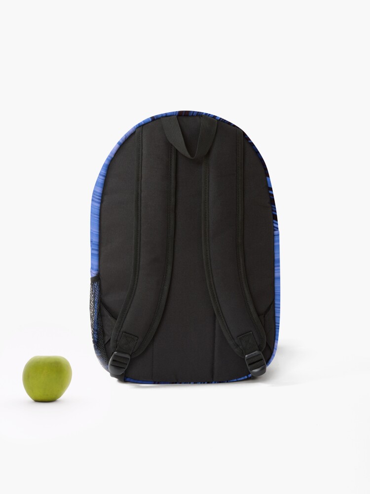 Thumbnail 2 of 3, Backpack, Blue Abstract Waves designed and sold by Anothermyth.