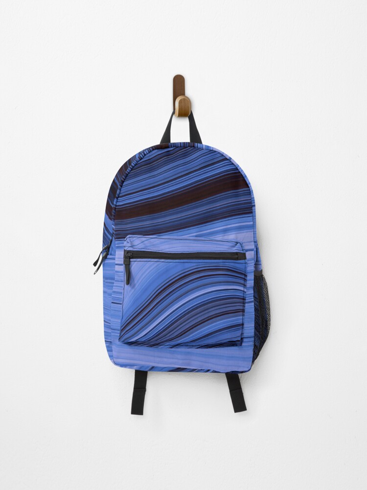 Thumbnail 1 of 3, Backpack, Blue Abstract Waves designed and sold by Anothermyth.