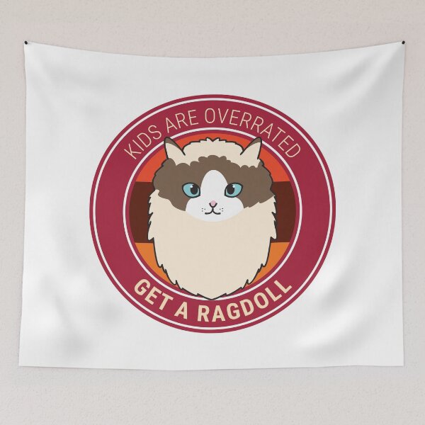 Item preview, Kids are Overrated Get a Ragdoll Retro Sunset Design Ver 3 designed and sold by thecatcouch.