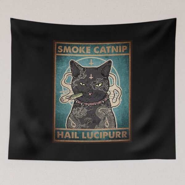 Aperçu de l'œuvre Art Noir Africain Chats Noirs Rétro Fumée Herbe À Chat créée et vendue par naneztursoe.