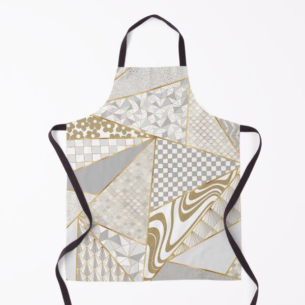 Item preview, Modern Gold White Triangles Geometric Pattern designed and sold by InovArtS.