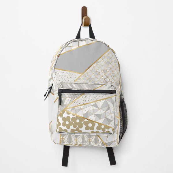 Item preview, Modern Gold White Triangles Geometric Pattern designed and sold by InovArtS.