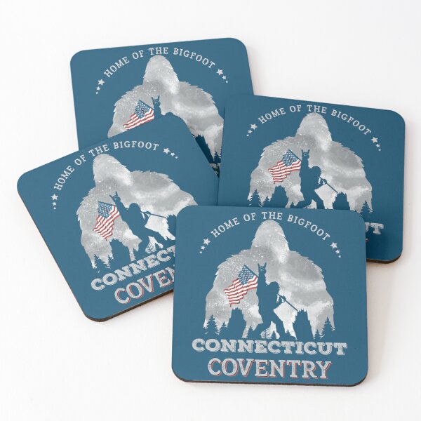 Item preview, Connecticut Coventry funny bigfoot American flag in the forest sasquatch designed and sold by ciartwork.