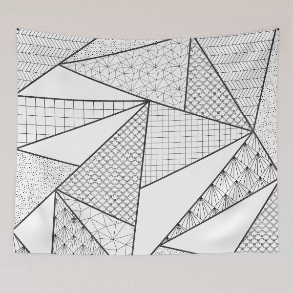 Item preview, Modern Black White Triangles Geometric Pattern designed and sold by InovArtS.