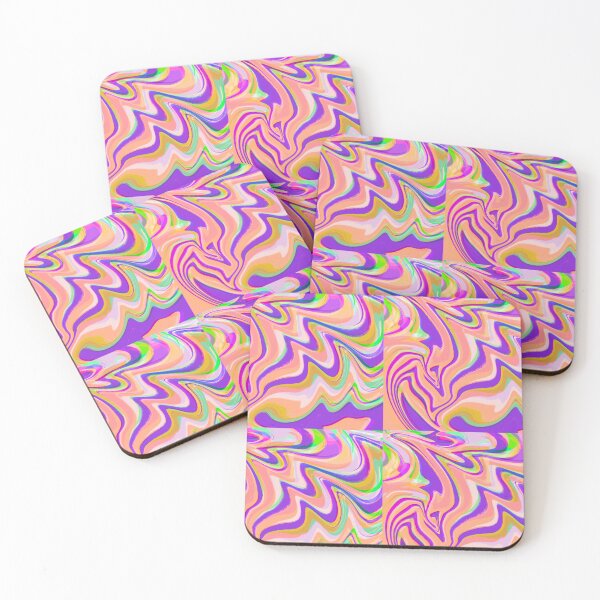 Item preview, Mosaic Salmon Pink, Purple, Orange, Neon Green, and Lilac Marble Pattern Design designed and sold by theprintedclub.