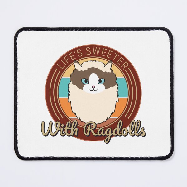 Item preview, Life's Sweeter With Ragdolls Cute and Funny Ragdoll Cat Quote Circular Retro Design designed and sold by thecatcouch.