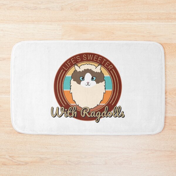 Item preview, Life's Sweeter With Ragdolls Cute and Funny Ragdoll Cat Quote Circular Retro Design designed and sold by thecatcouch.