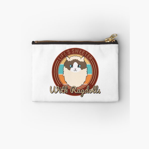 Item preview, Life's Sweeter With Ragdolls Cute and Funny Ragdoll Cat Quote Circular Retro Design designed and sold by thecatcouch.