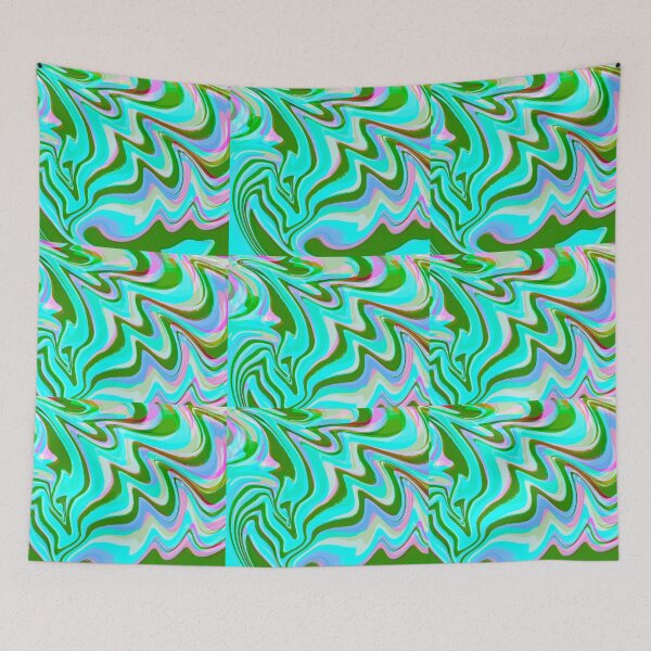Item preview, Mosaic Neon Blue, Purple, Pink, Green, and Lilac Marble Pattern Design designed and sold by theprintedclub.