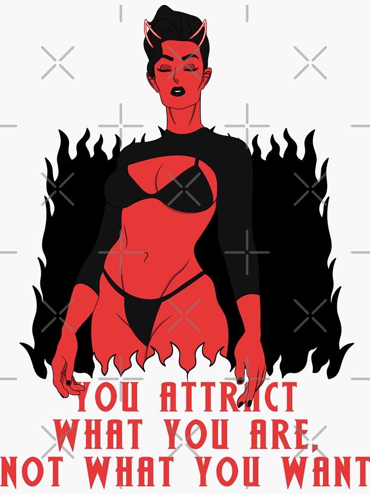 You Attract What You Are Not What You Want Sexy Demon Girl Illustration Sticker For Sale By 