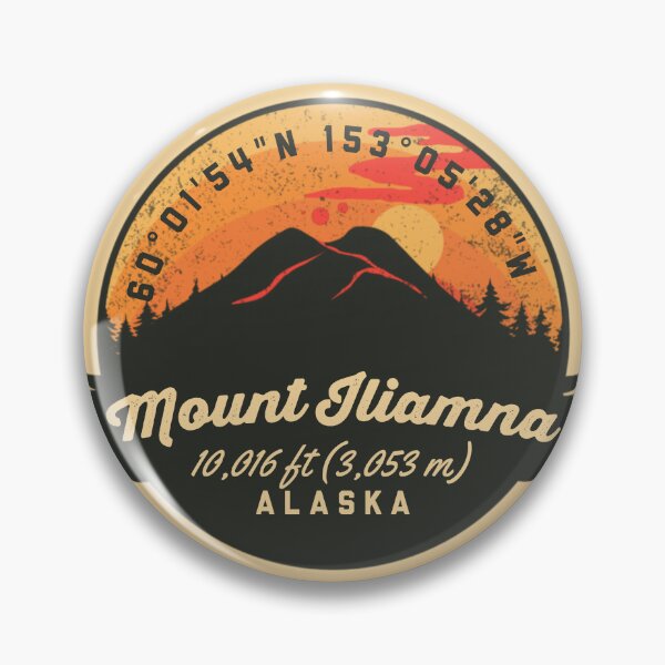 Item preview, Mount Iliamna Volcano Souvenir Badge Alaska designed and sold by mountainfad.