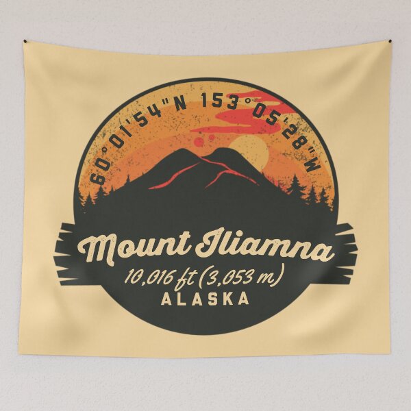Item preview, Mount Iliamna Volcano Souvenir Badge Alaska designed and sold by mountainfad.