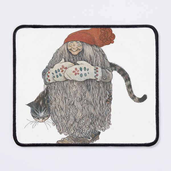 Item preview, Mother gnome with a yule hat and cat by John Bauer designed and sold by artofthenorth.