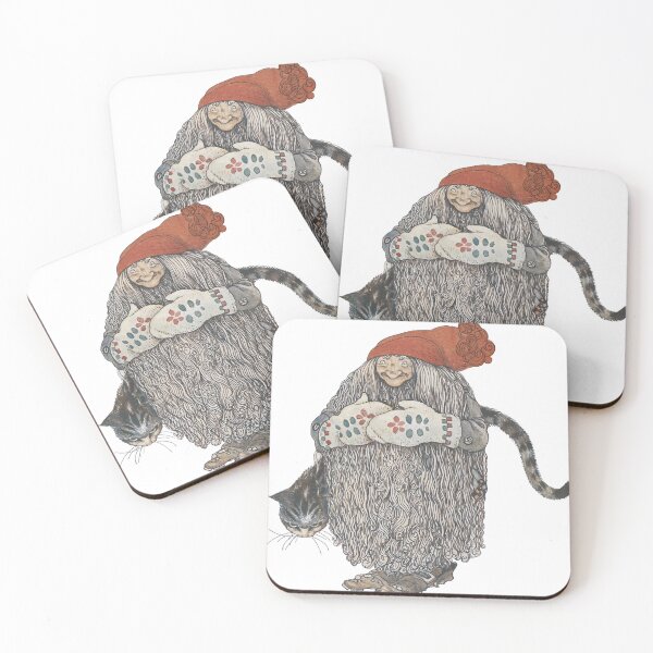 Item preview, Mother gnome with a yule hat and cat by John Bauer designed and sold by artofthenorth.