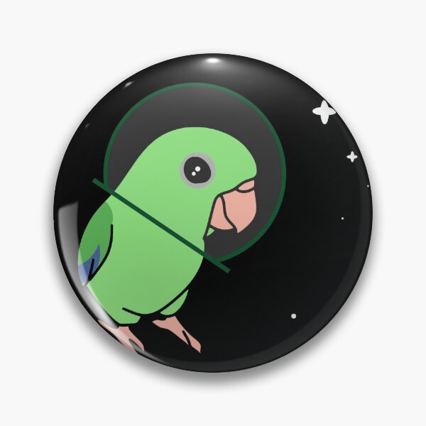 Item preview, space birbs green parrotlet doodle pattern designed and sold by FandomizedRose.