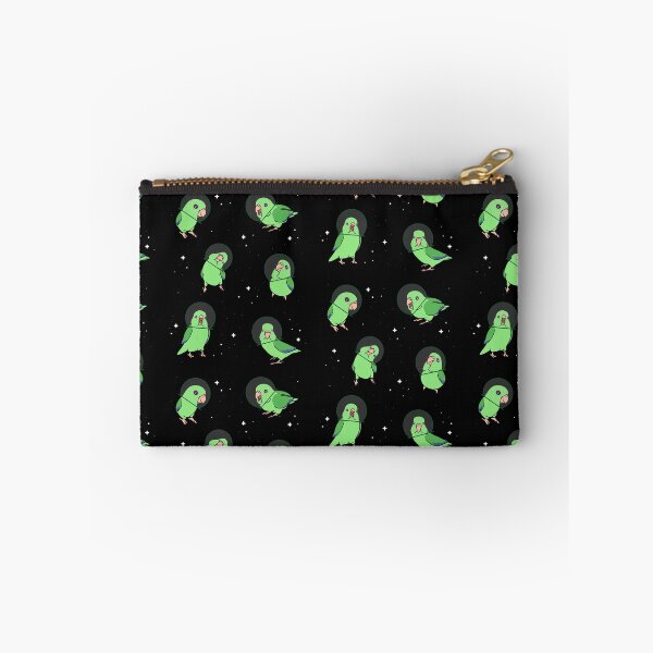 Item preview, space birbs green parrotlet doodle pattern designed and sold by FandomizedRose.