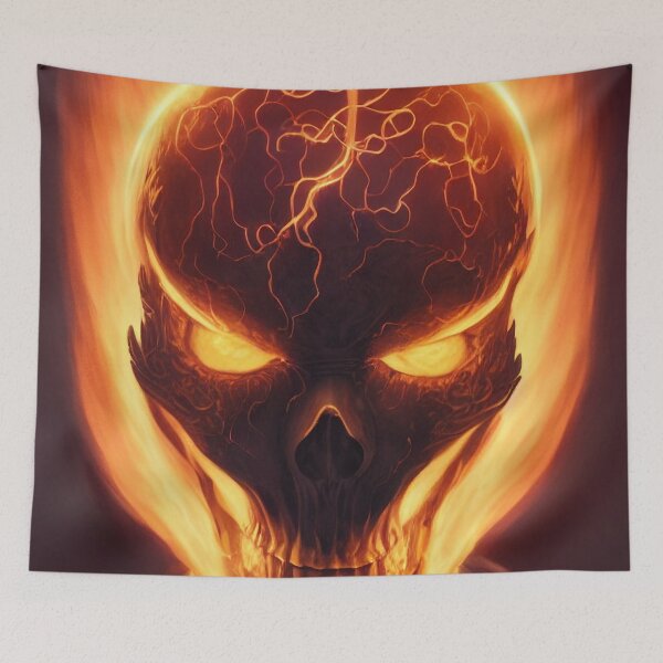 Item preview, Flaming skull designed and sold by chatzous.