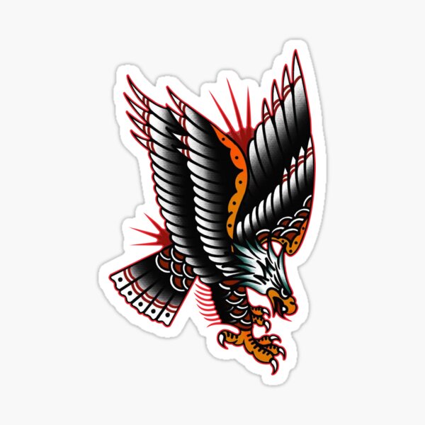 Sailor Jerry Eagle Sticker For Sale By TEEVINTAGE Redbubble   St,small,507x507 Pad,600x600,f8f8f8 