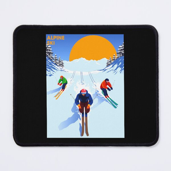 Item preview, Alpine Ski Art Print With Sun designed and sold by plyslimmeri.