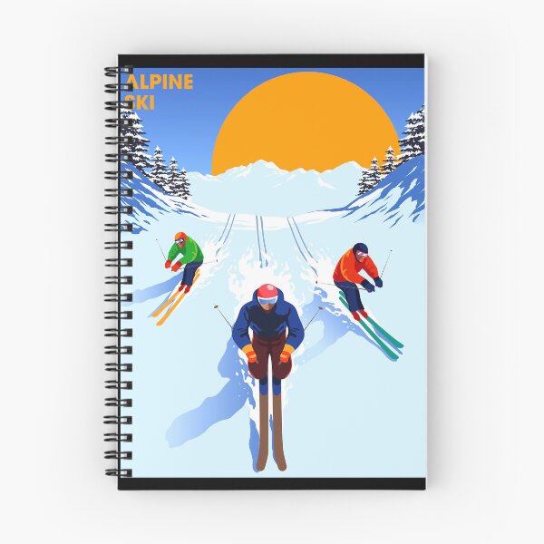 Item preview, Alpine Ski Art Print With Sun designed and sold by plyslimmeri.