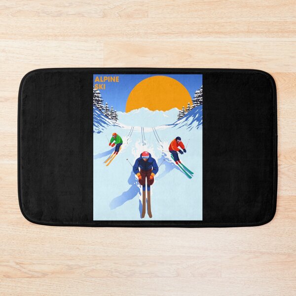 Item preview, Alpine Ski Art Print With Sun designed and sold by plyslimmeri.