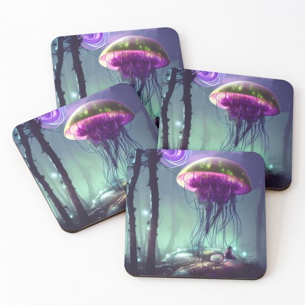 Item preview, Purple Jellyfish in the Forest designed and sold by LyndiiLoubie.