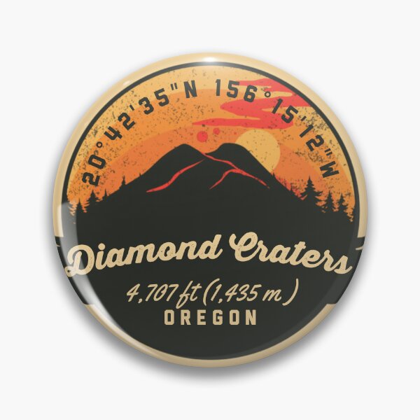 Item preview, Diamond Craters Volcano Souvenir Badge Oregon designed and sold by mountainfad.
