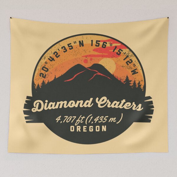 Item preview, Diamond Craters Volcano Souvenir Badge Oregon designed and sold by mountainfad.