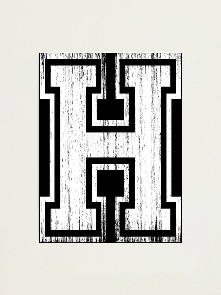 big varsity letter h photographic print by adamcampen redbubble