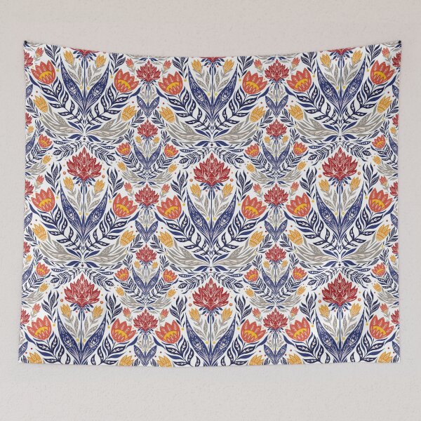 Item preview, Folk flowers pattern designed and sold by Veleri.