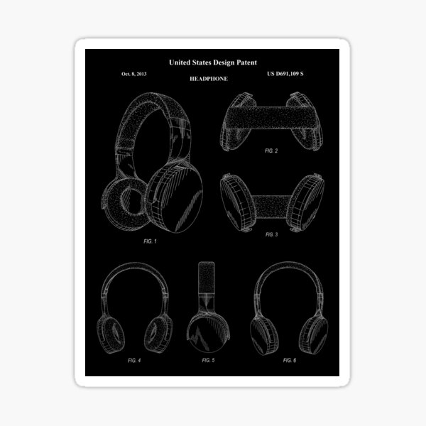Item preview, Headphone Patent - October 8, 2013 - White Version designed and sold by Aliasandco.