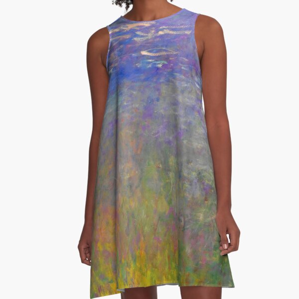 Water Lilies Claude Monet Fine Art A-Line Dress