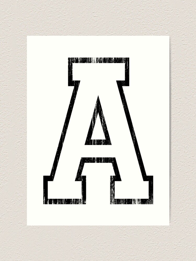 varsity-letter-a-art-print-for-sale-by-adamcampen-redbubble