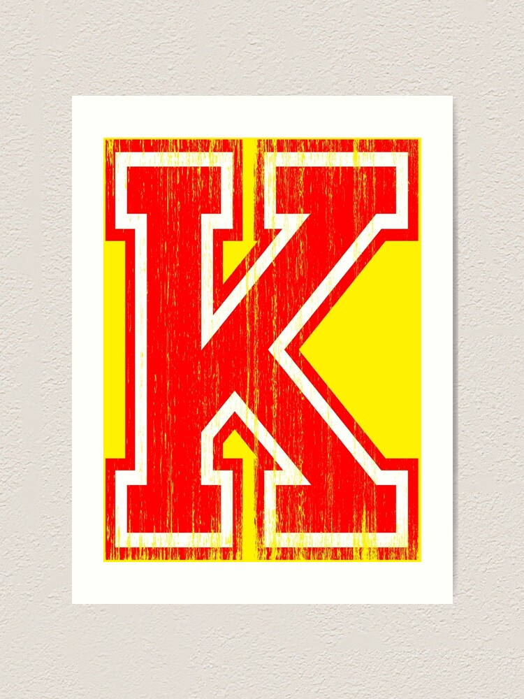 big red letter k art print by adamcampen redbubble