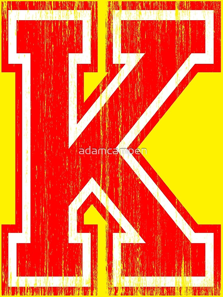 Big Red Letter K Art Print For Sale By Adamcampen Redbubble