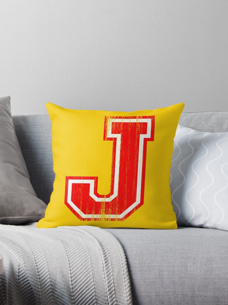 Big Red Letter J Pillow