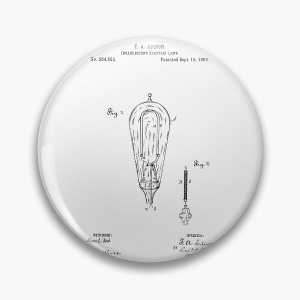 Item preview, Incandescent Light Bulb Patent - T. A. Edison - September 19, 1882 - Black Version designed and sold by Aliasandco.