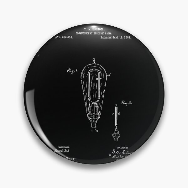 Item preview, Incandescent Light Bulb Patent - T. A. Edison - September 19, 1882 - White Version designed and sold by Aliasandco.