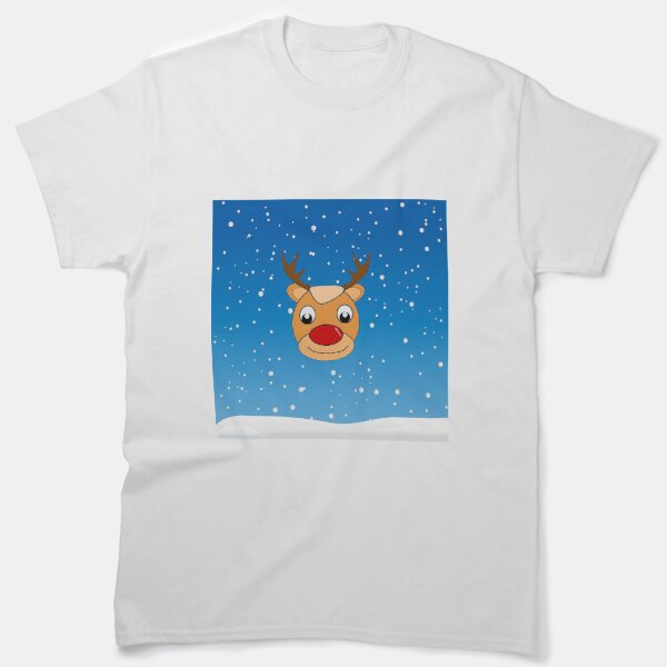 Cute reindeer on snowfall  Classic T-Shirt
